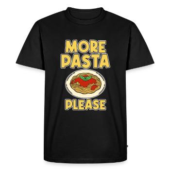 Plus de pâtes s’il vous plaît 2 - T-shirt Premium bio Homme - noir - Devant - Nico (187cm)