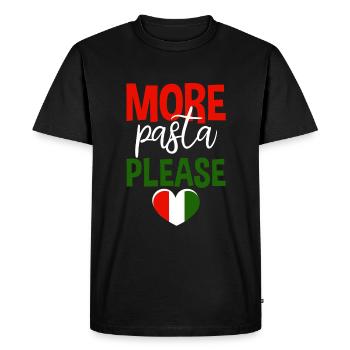 Plus de pâtes s’il vous plaît 4 - T-shirt Premium bio Homme - noir - Devant - Nico (187cm)