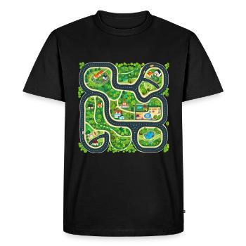 Tapis de jeu de voiture donne aux parents un massage 2 - T-shirt Premium bio Homme - noir - Devant - Nico (187cm)
