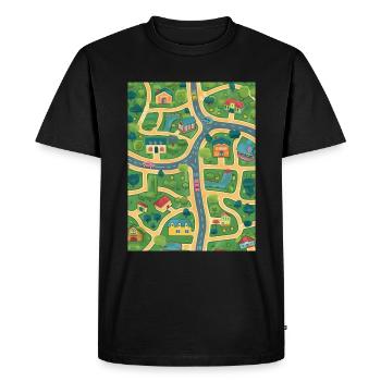 Tapis de jeu de voiture pour enfants - Aide de massage pour parents 3 - T-shirt Premium bio Homme - noir - Devant - Nico (187cm)