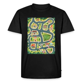 Tapis de jeu de voiture pour enfants - Aide au massage pour parents - T-shirt Premium bio Homme - noir - Devant - Nico (187cm)