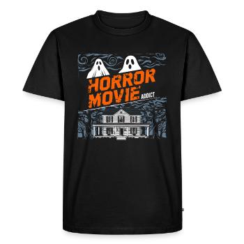 Horror Movie Ghost Illustration - Men's Premium Organic T-Shirt - black - Front - Nico (187cm)