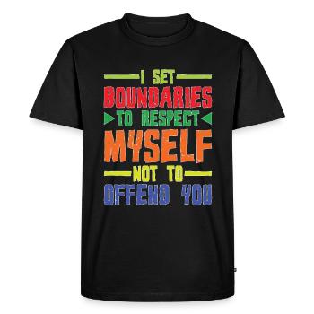 I Set Boundaries To Respect Myself - Men's Premium Organic T-Shirt - black - Front - Nico (187cm)