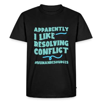Apparemment, j’aime résoudre les conflits 2 - T-shirt Premium bio Homme - noir - Devant - Nico (187cm)