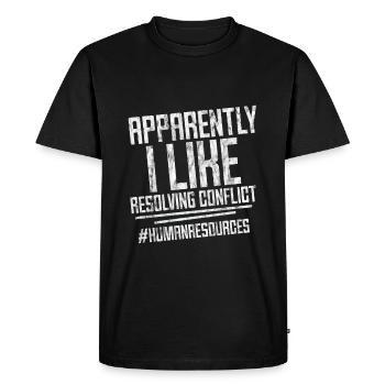 Apparemment, j’aime résoudre les conflits 3 - T-shirt Premium bio Homme - noir - Devant - Nico (187cm)