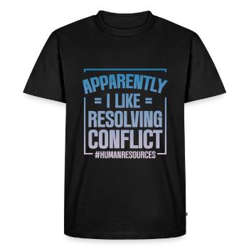 Apparemment, j’aime résoudre les conflits 4 - T-shirt Premium bio Homme - noir - Devant - Nico (187cm)