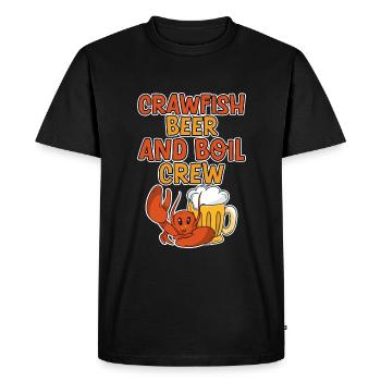 Écrevisses, bière et , équipage 2 - T-shirt Premium bio Homme - noir - Devant - Nico (187cm)