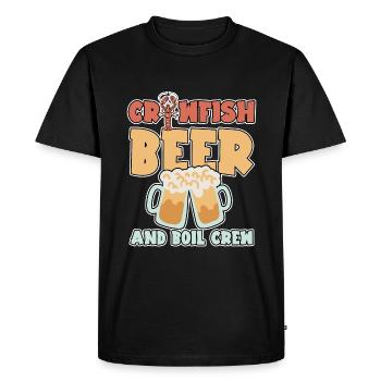 Écrevisses, Bière Et Boil Crew 4 - T-shirt Premium bio Homme - noir - Devant - Nico (187cm)