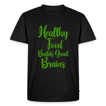 Les aliments sains construisent un excellent cerveau - T-shirt Premium bio Homme - noir - Devant - Nico (187cm)