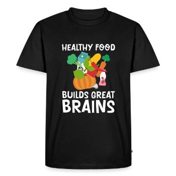 Les aliments sains pour développer un excellent cerveau 2 - T-shirt Premium bio Homme - noir - Devant - Nico (187cm)