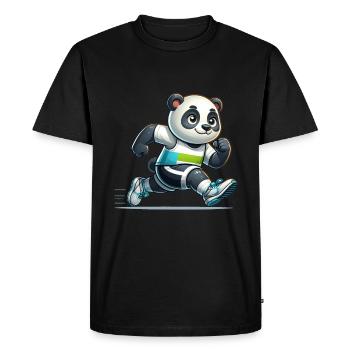 Mignon marathonien panda - T-shirt Premium bio Homme - noir - Devant - Nico (187cm)