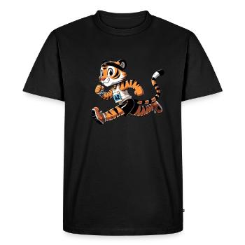 Mignon marathonien tigre - T-shirt Premium bio Homme - noir - Devant - Nico (187cm)