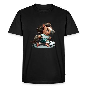 Mignon Joueur De Football Cheval - T-shirt Premium bio Homme - noir - Devant - Nico (187cm)