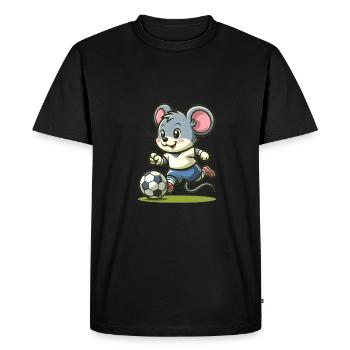 Souris de joueur de football mignon - T-shirt Premium bio Homme - noir - Devant - Nico (187cm)