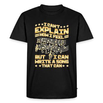 Ne peut pas expliquer ses sentiments, mais peut écrire une chanson - T-shirt Premium bio Homme - noir - Devant - Nico (187cm)