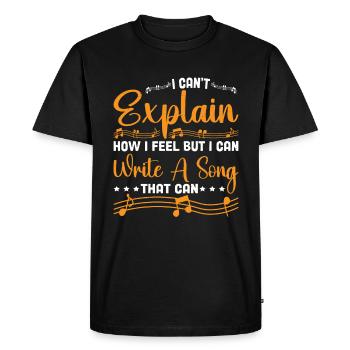 Ne peut pas expliquer ses sentiments, mais peut écrire une chanson 3 - T-shirt Premium bio Homme - noir - Devant - Nico (187cm)