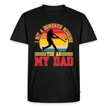 I Hit A Homerun Scoring You As My Dad - Men's Premium Organic T-Shirt - black - Front - Nico (187cm)