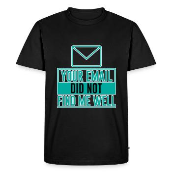 Votre email ne m’a pas trouvé bien 8 - T-shirt Premium bio Homme - noir - Devant - Nico (187cm)