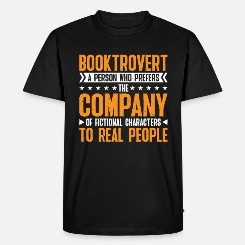 Booktrovert Definition Description 32 - Männer Premium Bio T-Shirt - Schwarz