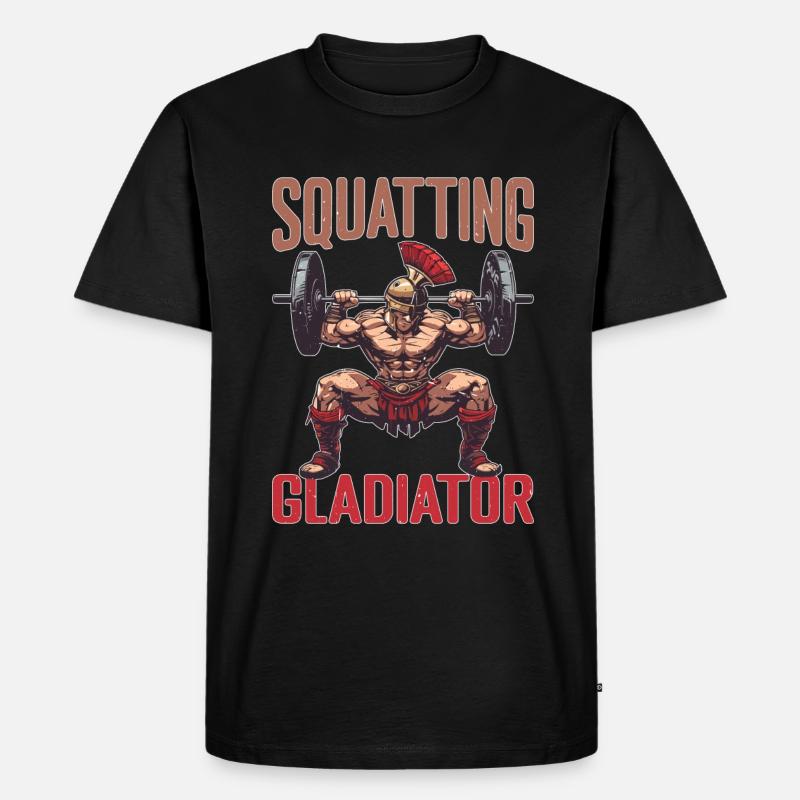 Squatting Gladiator 8 - Männer Premium Bio T-Shirt - Schwarz