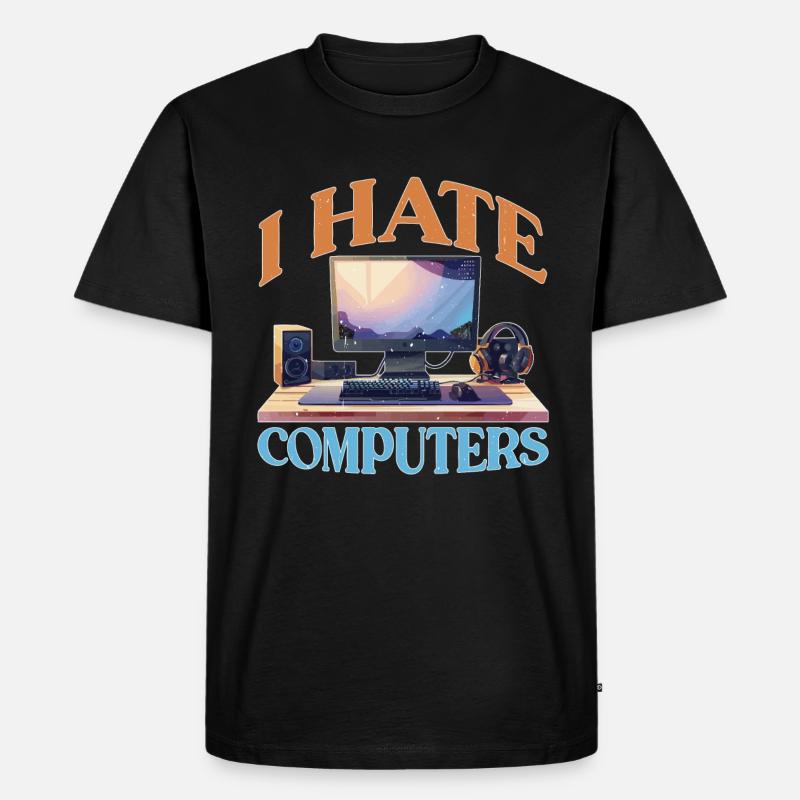 I Hate Computers 2 - Männer Premium Bio T-Shirt - Schwarz