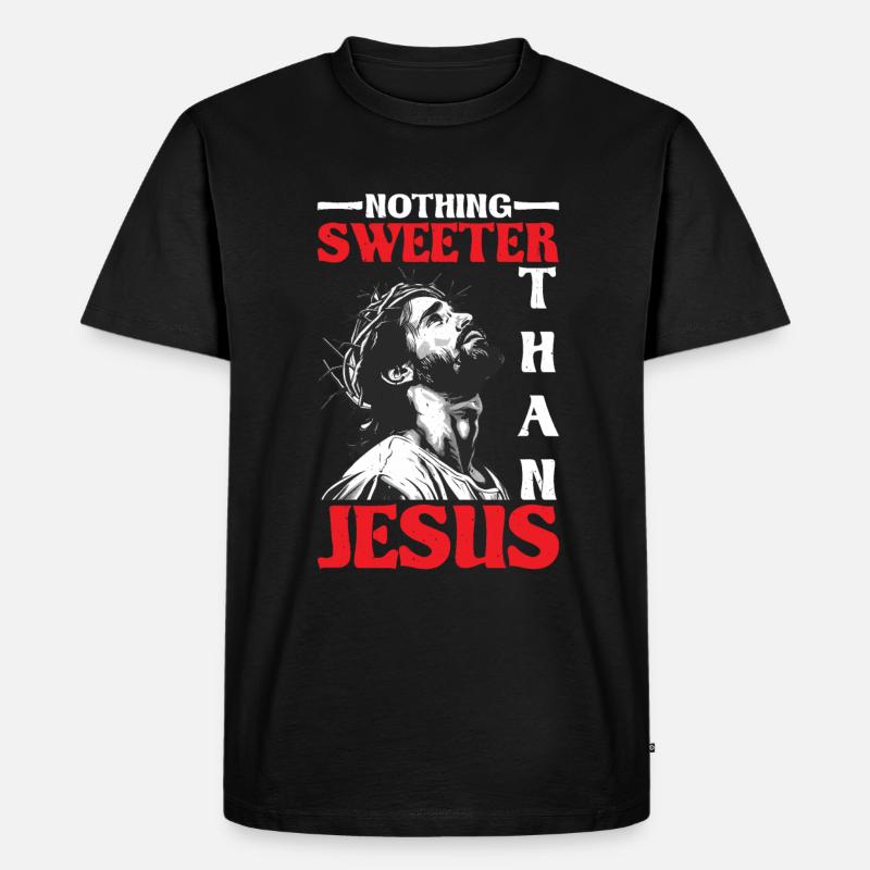 Nothing Sweeter Than Jesus - Männer Premium Bio T-Shirt - Schwarz