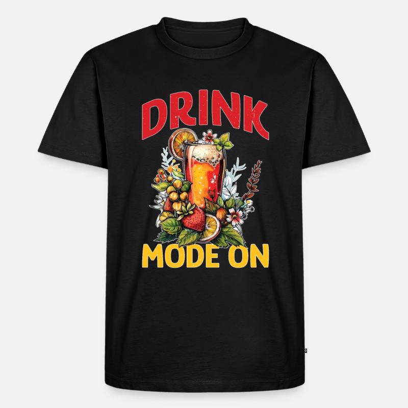Drink Mode On 2 - Männer Premium Bio T-Shirt - Schwarz