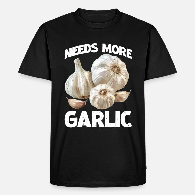 Needs More Garlic 2 - Männer Premium Bio T-Shirt - Schwarz