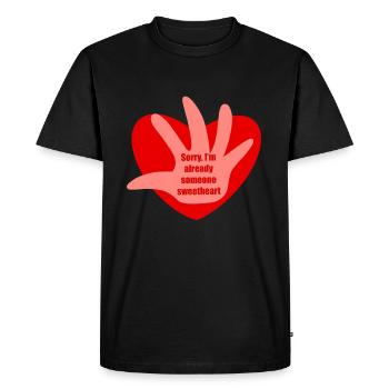 Message st valentin - T-shirt Premium bio Homme - noir - Devant - Nico (187cm)