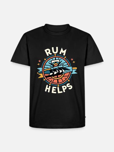 Rum Helps 6 - Männer Premium Bio T-Shirt - Schwarz