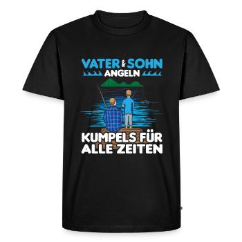 Pêche Père Fils Partenaire Look - T-shirt Premium bio Homme - noir - Devant - Nico (187cm)