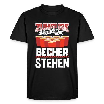 Bierpong Beerpong Trinkspiel Bier Pong - Männer Premium Bio T-Shirt - Schwarz - Vorne - Nico (187cm)
