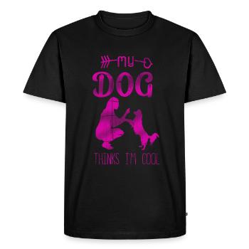 Mon chien pense que je suis cool Dog Lover Dog Owner - T-shirt Premium bio Homme - noir - Devant - Nico (187cm)
