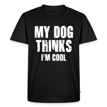 Mon chien pense que je suis cool Dog Lover Dog Owner - T-shirt Premium bio Homme - noir - Devant - Nico (187cm)