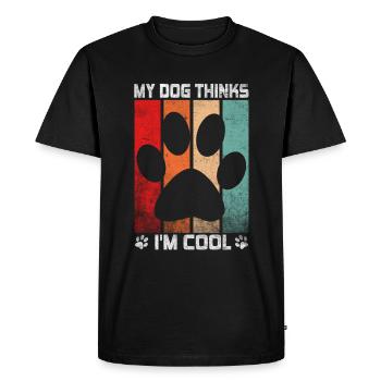 Mon chien pense que je suis cool Dog Lover Dog Owner - T-shirt Premium bio Homme - noir - Devant - Nico (187cm)