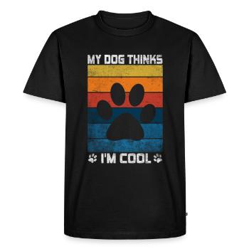My Dog Thinks I'm Cool Dog Lover Dog Owner - Men's Premium Organic T-Shirt - black - Front - Nico (187cm)