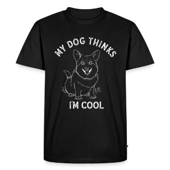 My Dog Thinks I'm Cool Dog Lover Dog Owner - Men's Premium Organic T-Shirt - black - Front - Nico (187cm)