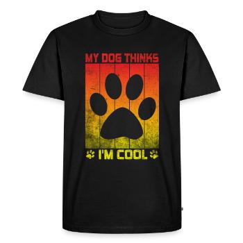 Mon chien pense que je suis cool Dog Lover Dog Owner - T-shirt Premium bio Homme - noir - Devant - Nico (187cm)