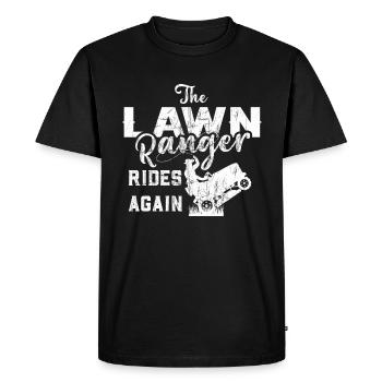 We Ride At Dawn Dad Lawn Mower Make Laugh Day Yard - Men's Premium Organic T-Shirt - black - Front - Nico (187cm)