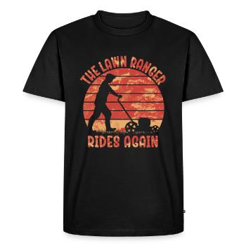 We Ride At Dawn Dad Lawn Mower Make Laugh Day Yard - Men's Premium Organic T-Shirt - black - Front - Nico (187cm)