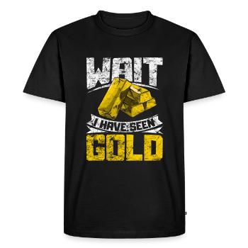 Inondation d’or Extraction d’or - T-shirt Premium bio Homme - noir - Devant - Nico (187cm)