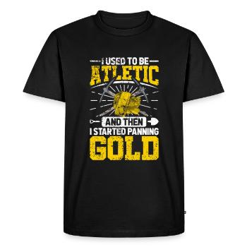 Inondation d’or Extraction d’or - T-shirt Premium bio Homme - noir - Devant - Nico (187cm)