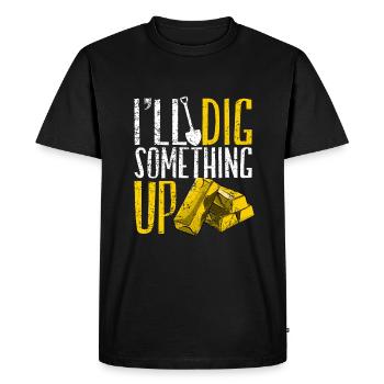 Inondation d’or Extraction d’or - T-shirt Premium bio Homme - noir - Devant - Nico (187cm)