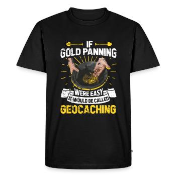 Inondation d’or Extraction d’or - T-shirt Premium bio Homme - noir - Devant - Nico (187cm)