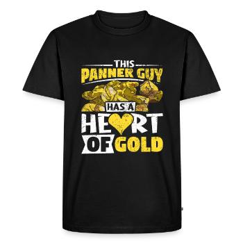 Inondation d’or Extraction d’or - T-shirt Premium bio Homme - noir - Devant - Nico (187cm)