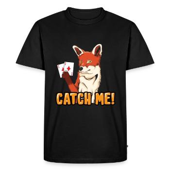 Catch Me Fox caught Doko Double Head - Men's Premium Organic T-Shirt - black - Front - Nico (187cm)