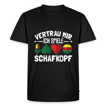 Croyez-moi, je joue aux cartes Schafkopf Bayern - T-shirt Premium bio Homme - noir - Devant - Nico (187cm)