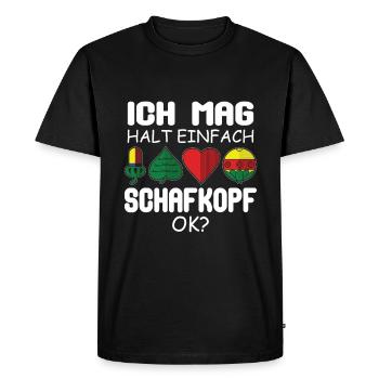 J’aime juste Schafkopf ok Bayern Watten - T-shirt Premium bio Homme - noir - Devant - Nico (187cm)