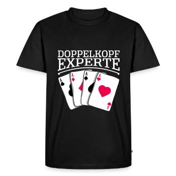 Card Game Double Head Expert Playing Cards - Men's Premium Organic T-Shirt - black - Front - Nico (187cm)