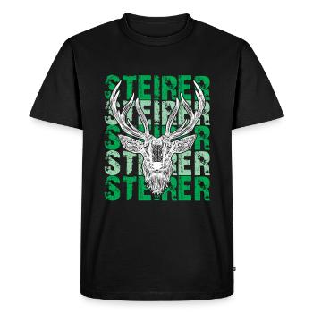 Styria Austria Styrian Coat of Arms Harmonica - Men's Premium Organic T-Shirt - black - Front - Nico (187cm)
